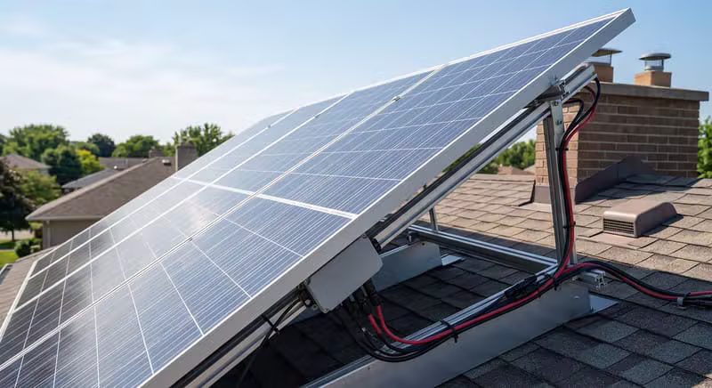 Rooftop solar panel electrical installation