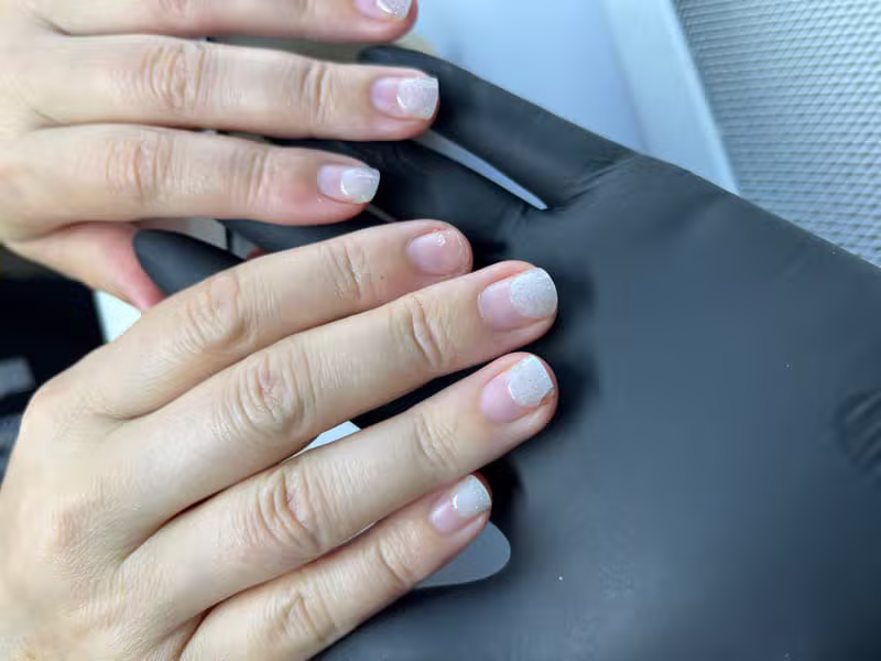 Short natural manicured nails