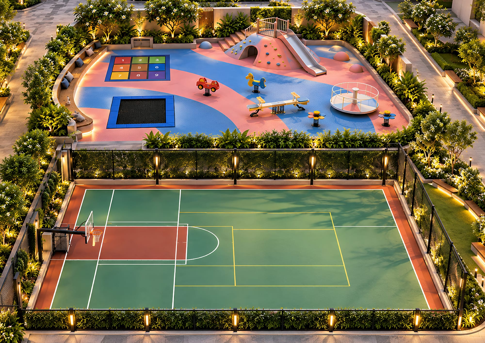KIDS PLAY AREA & MULTIPURPOSE COURT