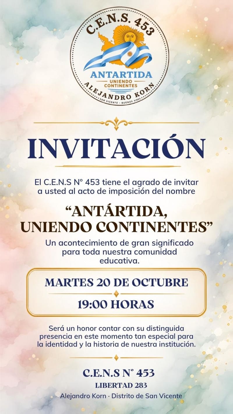 IMPOSICIÓN DE NOMBRE A ESCUELA 453 DE ALEJANDRO KORN