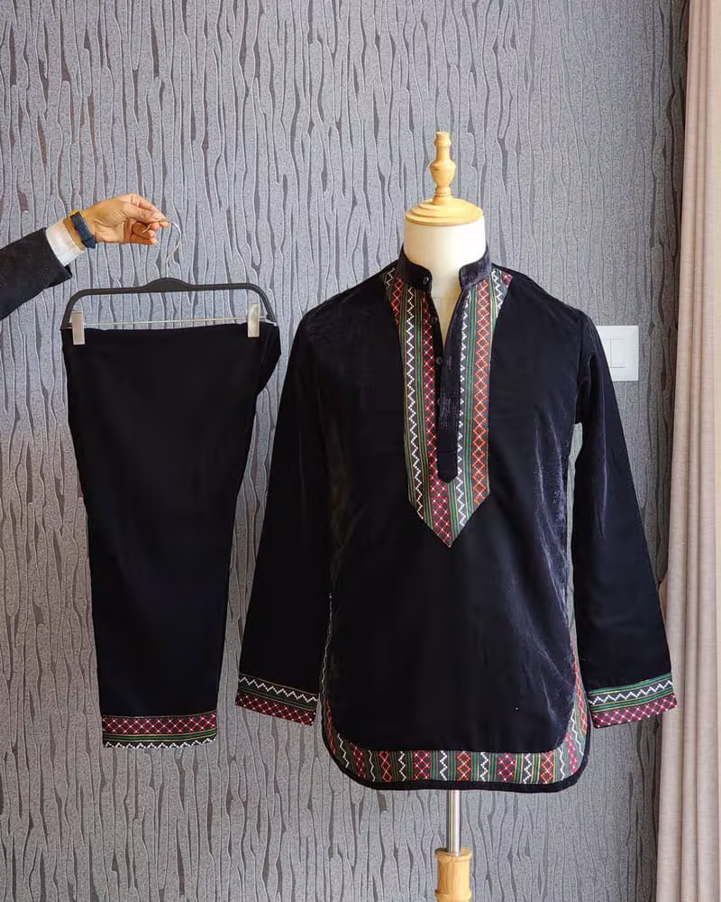 Velvet Kurta & Trouser Set