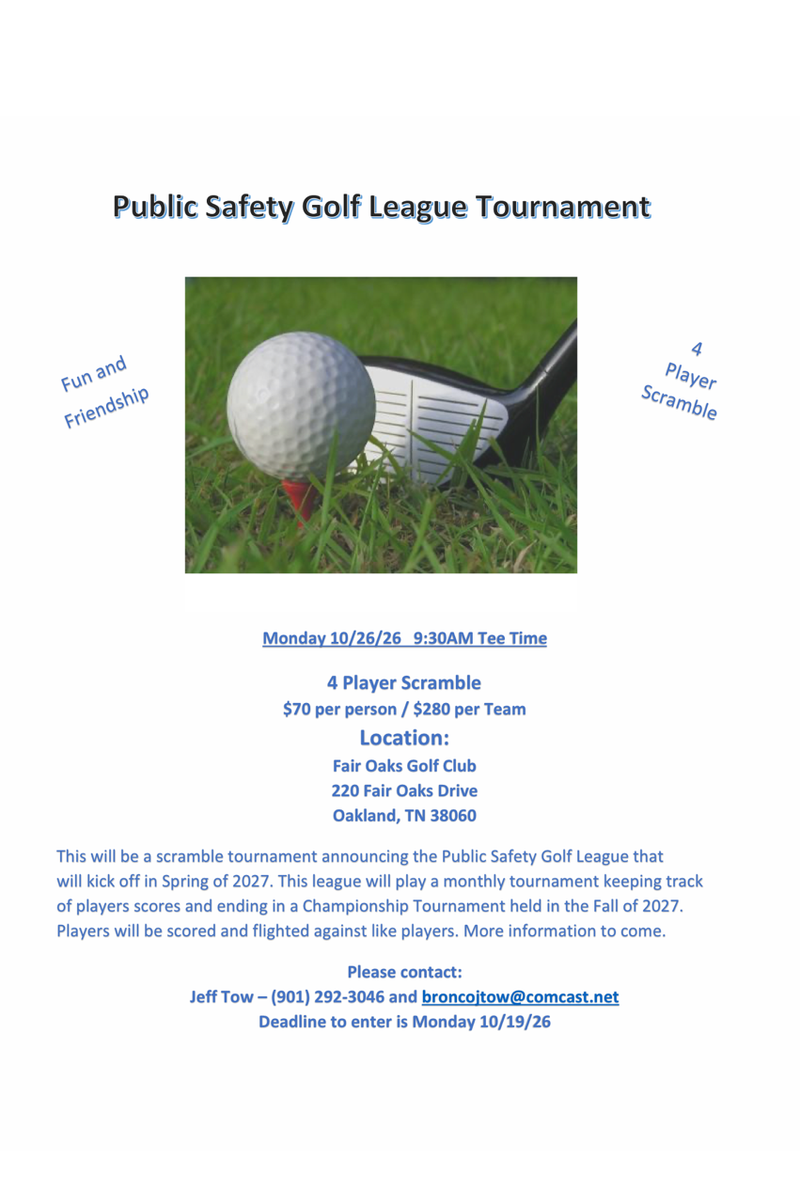 Public Safety Golf League Tournament 