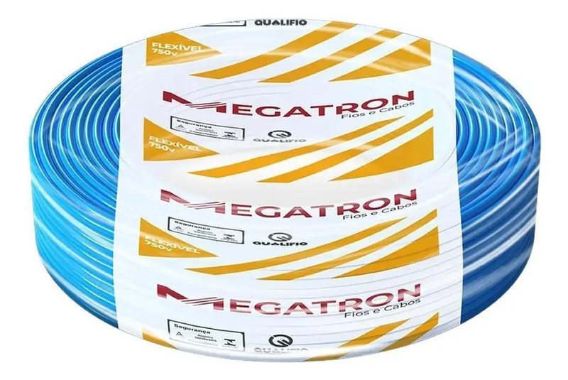 Fio Cabinho Flex. Megatron 10,0 Azul 100mt