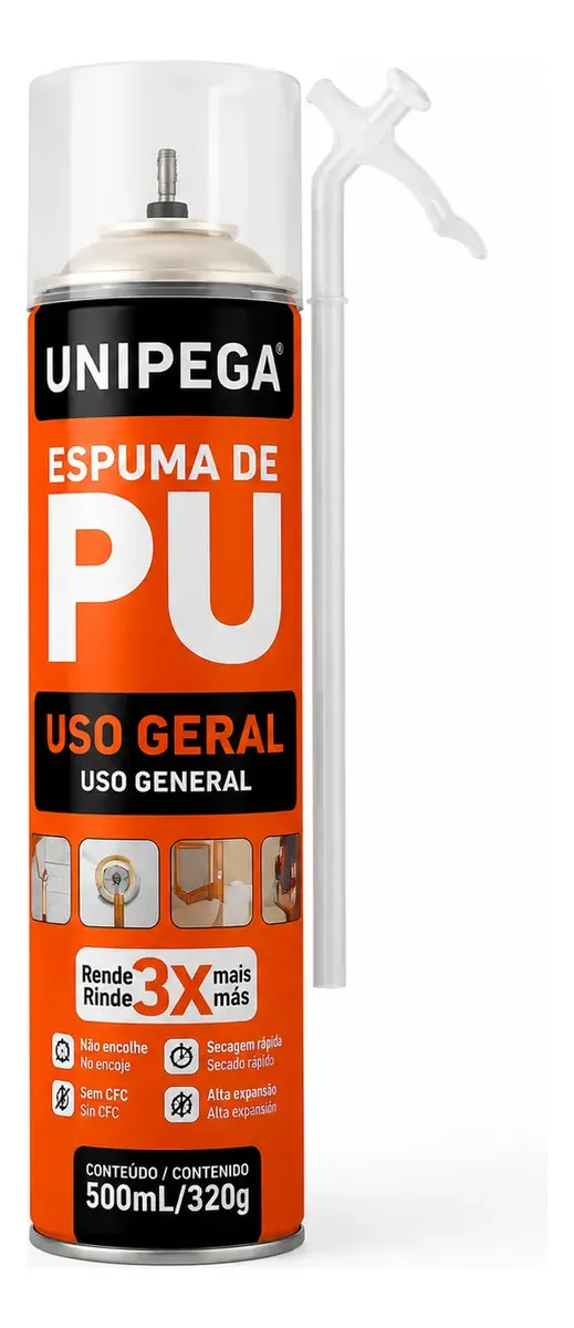 Espuma de Poliuretano Unipega 500ml/320g
