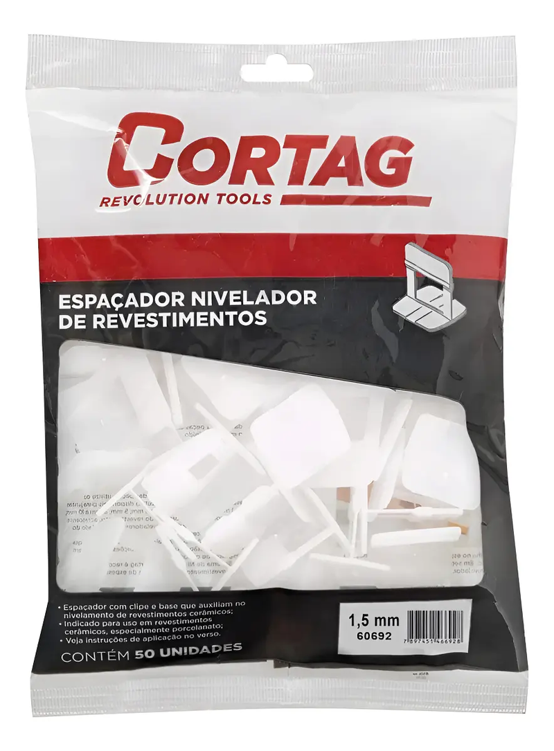 Espaçador Nivelador Cortag 1,5mm 50P Branca