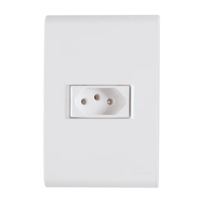 Conjunto Tramontina Liz 4x2 Branco com Placa 1 Tomada 10A