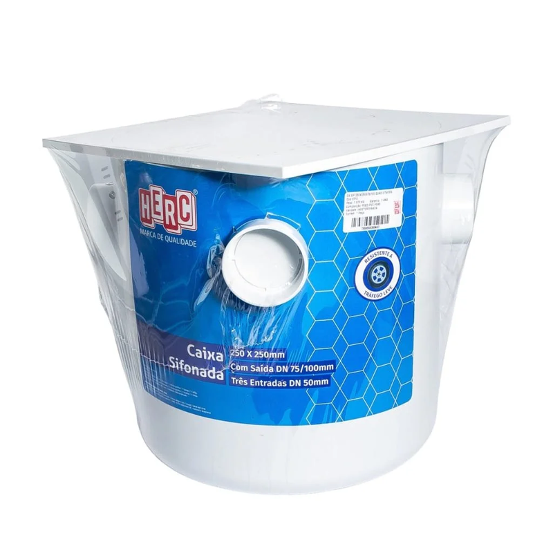 Caixa Sifonada Herc Redonda com Cesto 250x250x75