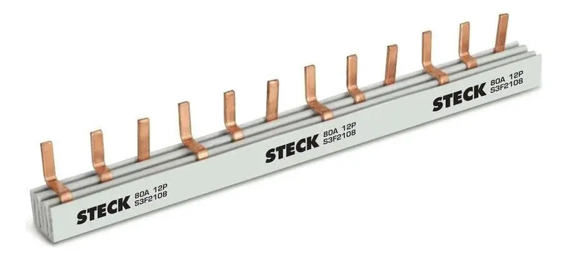 Barramento Steck Trifásico 3x19D DIN 80A