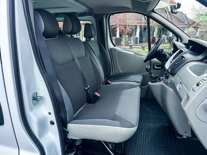 Clean, empty passenger shuttle van interior