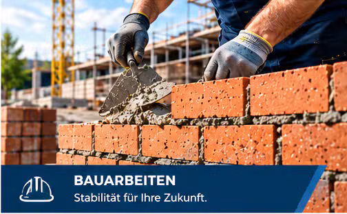 Bauarbeiten – Mauerwerk und Rohbau im Baufortschritt