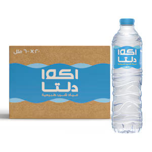  كرتونة مياه اكوا دلتا زجاجات  - 600 مل - 20 زجاجة