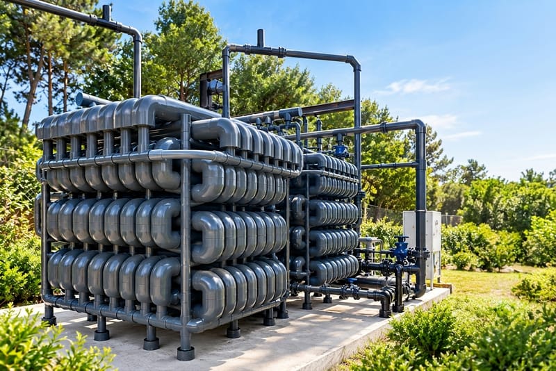Circuito de tuberías para el tratamiento biológico de aguas residuales