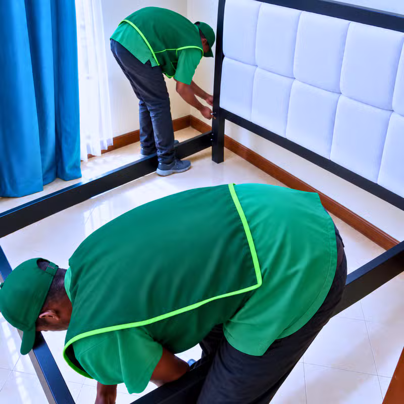 Beds and furniture reassembled and placed in your new home