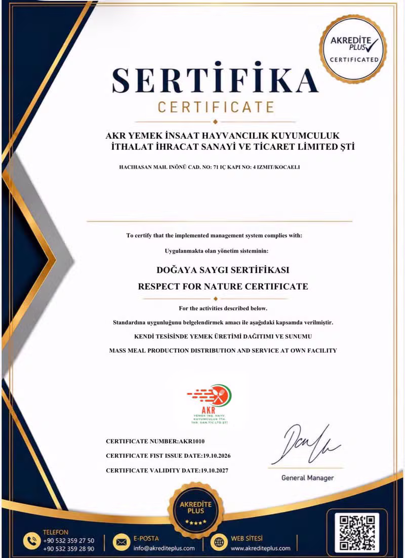 Doğaya Saygı — Doğaya Saygı Sertifikası sertifikası