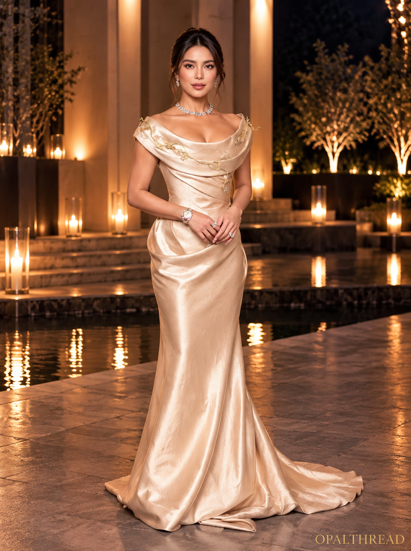Champagne Grace — Evening couture piece by OpalThread