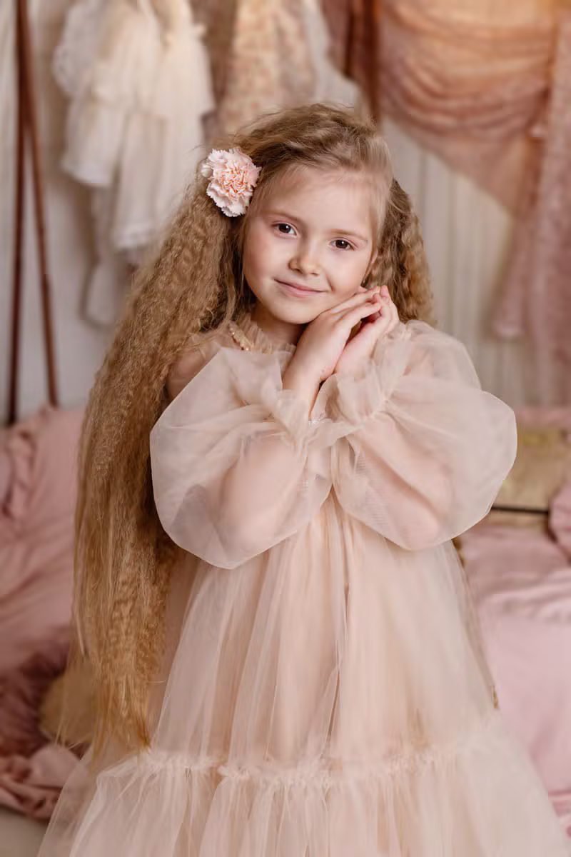 Layered tulle princess gown with volume