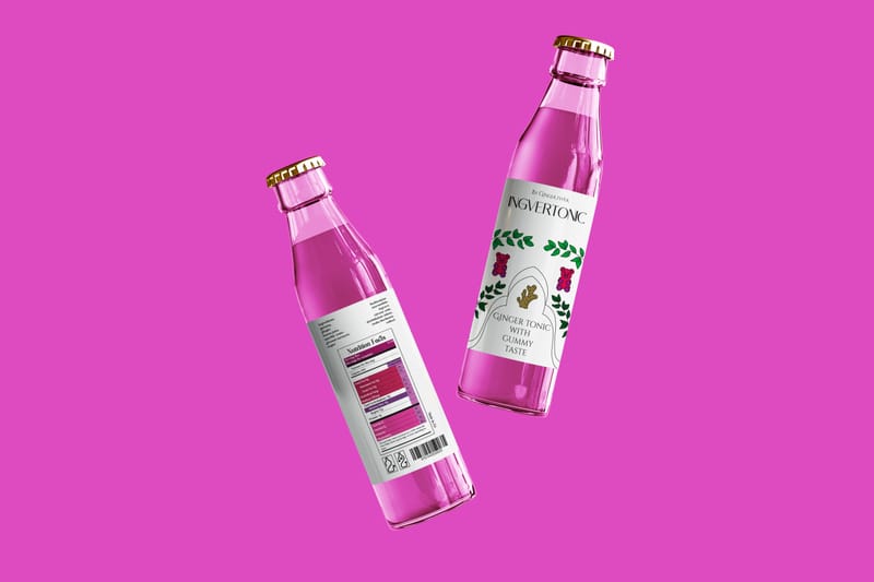 Ginger Tonic with Gummy Taste — Front label — gummy flavour concept