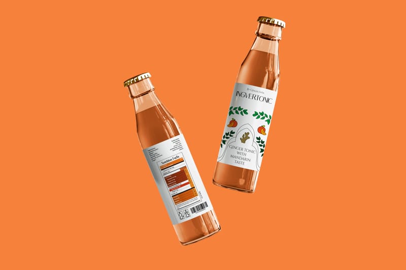 Ginger Tonic with Mandarin Taste — Front label — mandarin flavour concept