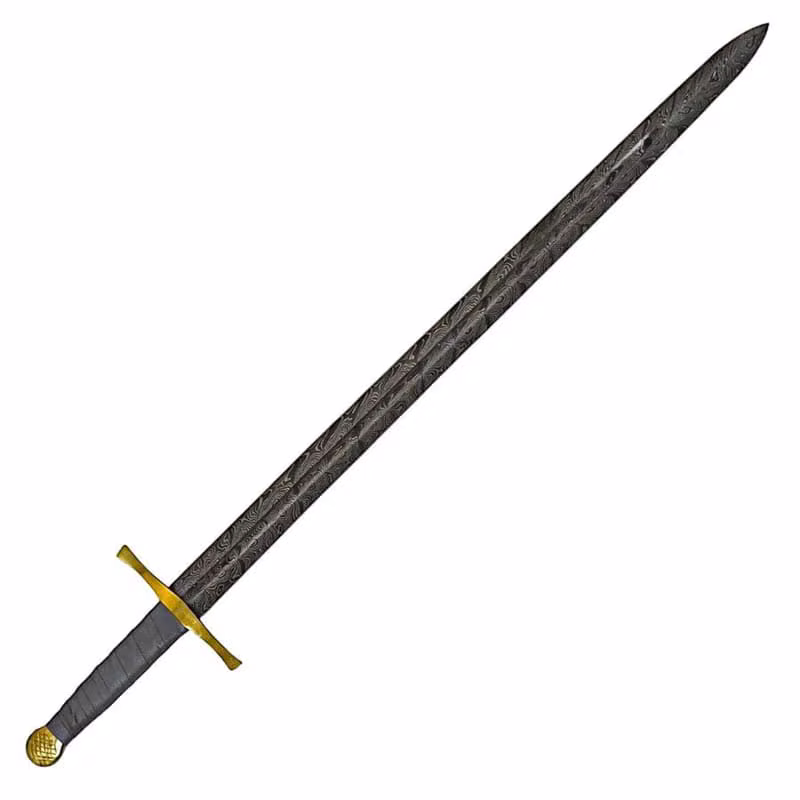Two-Handed Damascus Sword & Scabbard