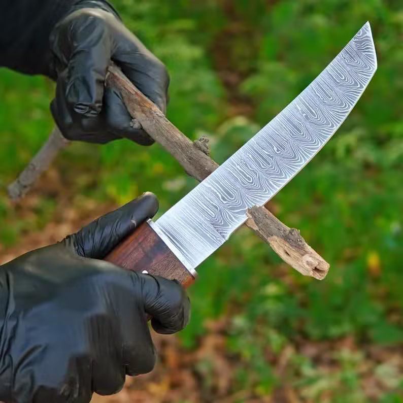 Damascus Wood-Sheath Hunter