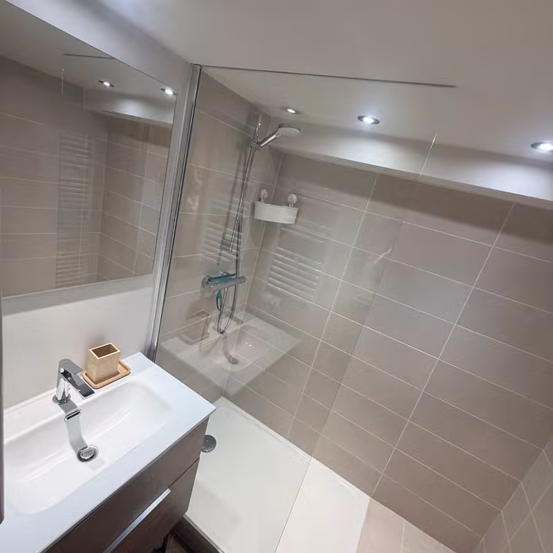 Bathroom with a walk-in shower