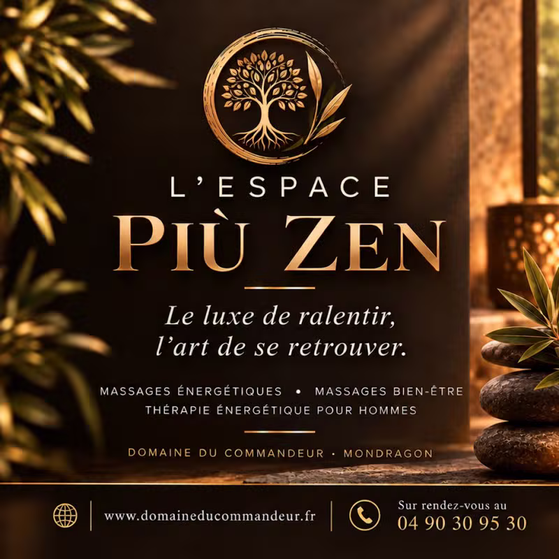 L'Espace Più Zen : massages énergétiques, massages bien-être et thérapie énergétique pour hommes au Domaine du Commandeur, à Mondragon