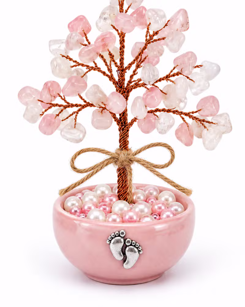 Árbol Cuarzo Rosa Bautismo