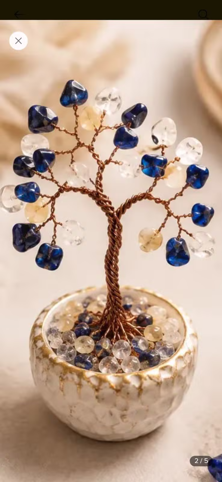 Árbol de la Vida Lapislázuli y Cuarzo Blanco