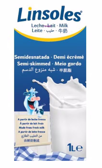 Leche Semidesnatada de LINSOLES en formato Brick 1 L