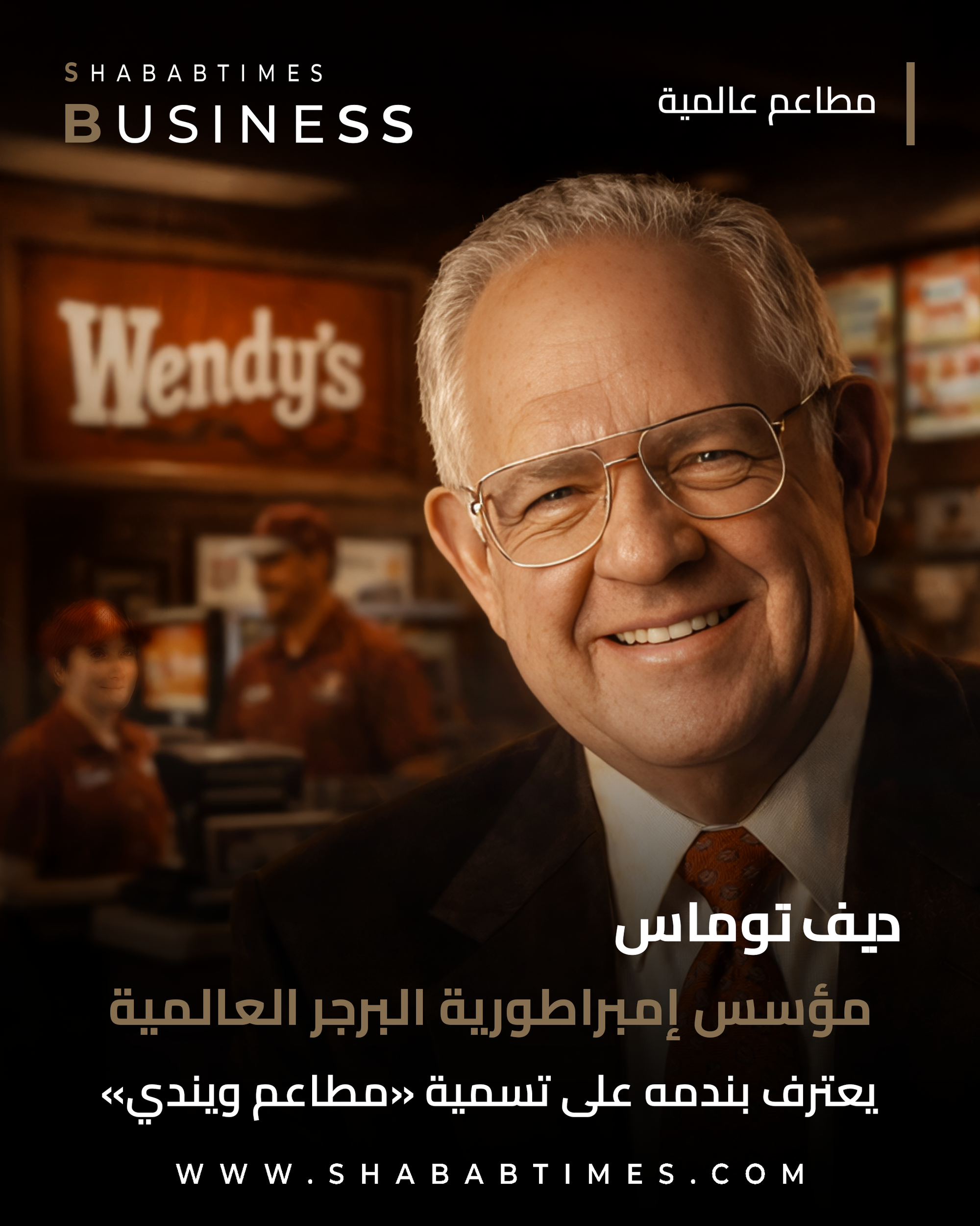 مؤسس إمبراطورية البرجر العالمية.. نادم على تسميتها “مطاعم ويندي”