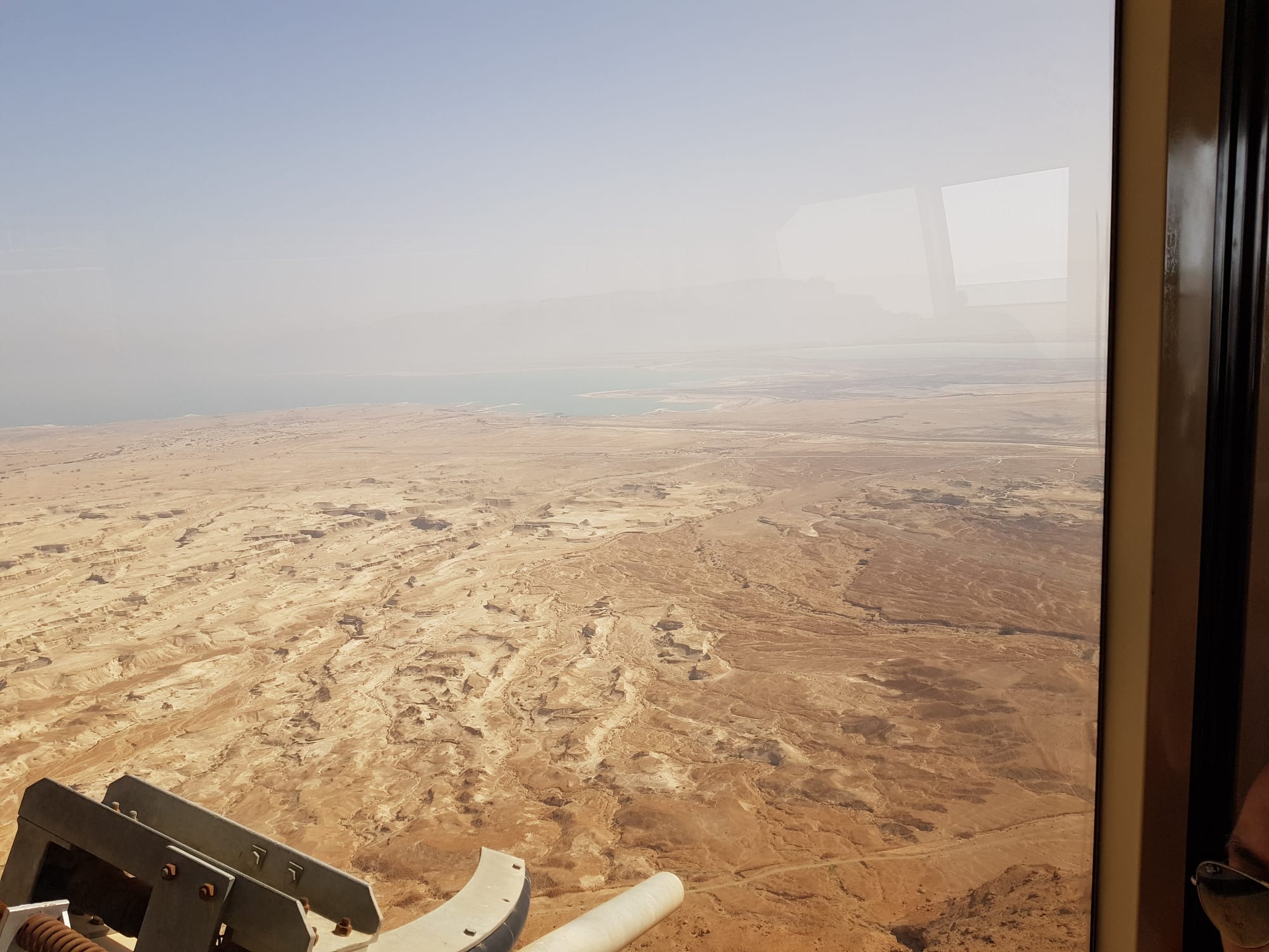 View from the cable car going up to Masada