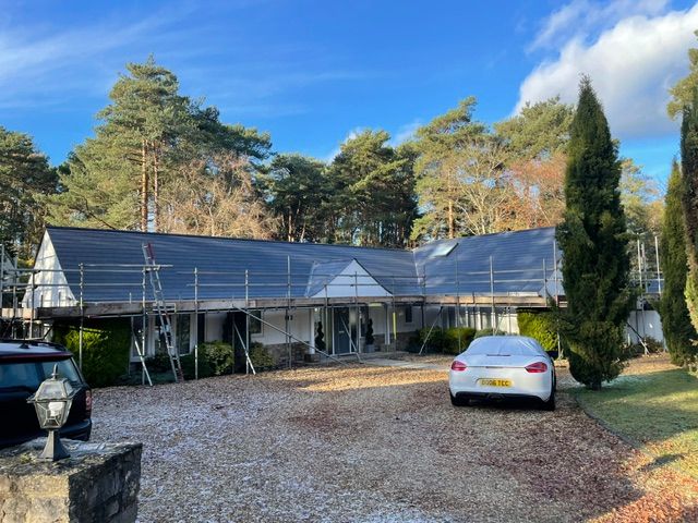 fibercement slate roof on large bungalow