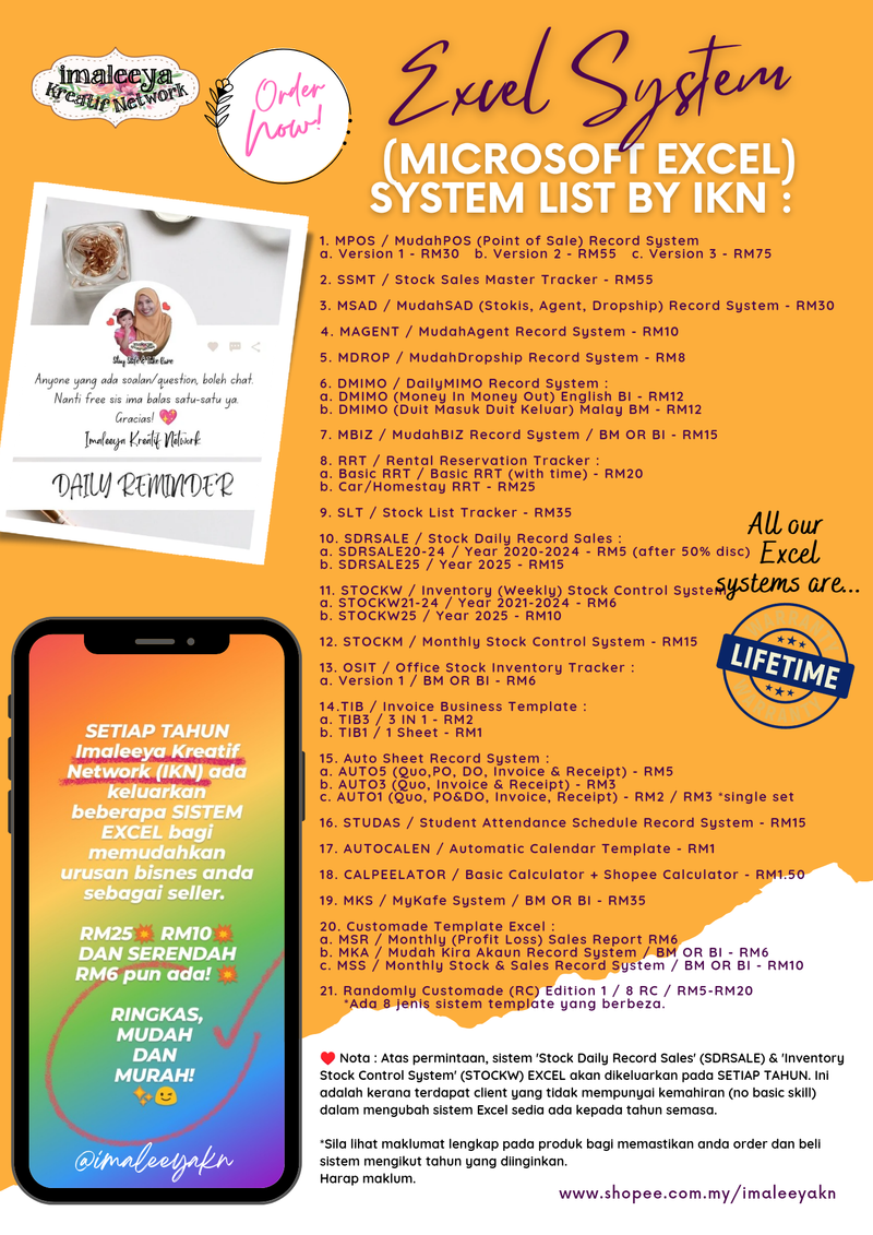 More than 100 EXCEL system by IKN
