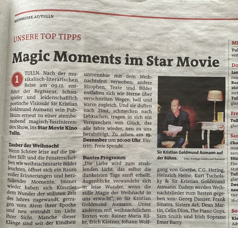 BEZIRKSBLÄTTER TULLN / Magic Moments im Star Movie 2025 / TOP TIPP