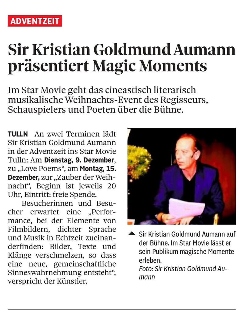 NÖN Niederösterreich /MAGIC MOMENTS 2025 / Adventzeit /Star Movie Tulln