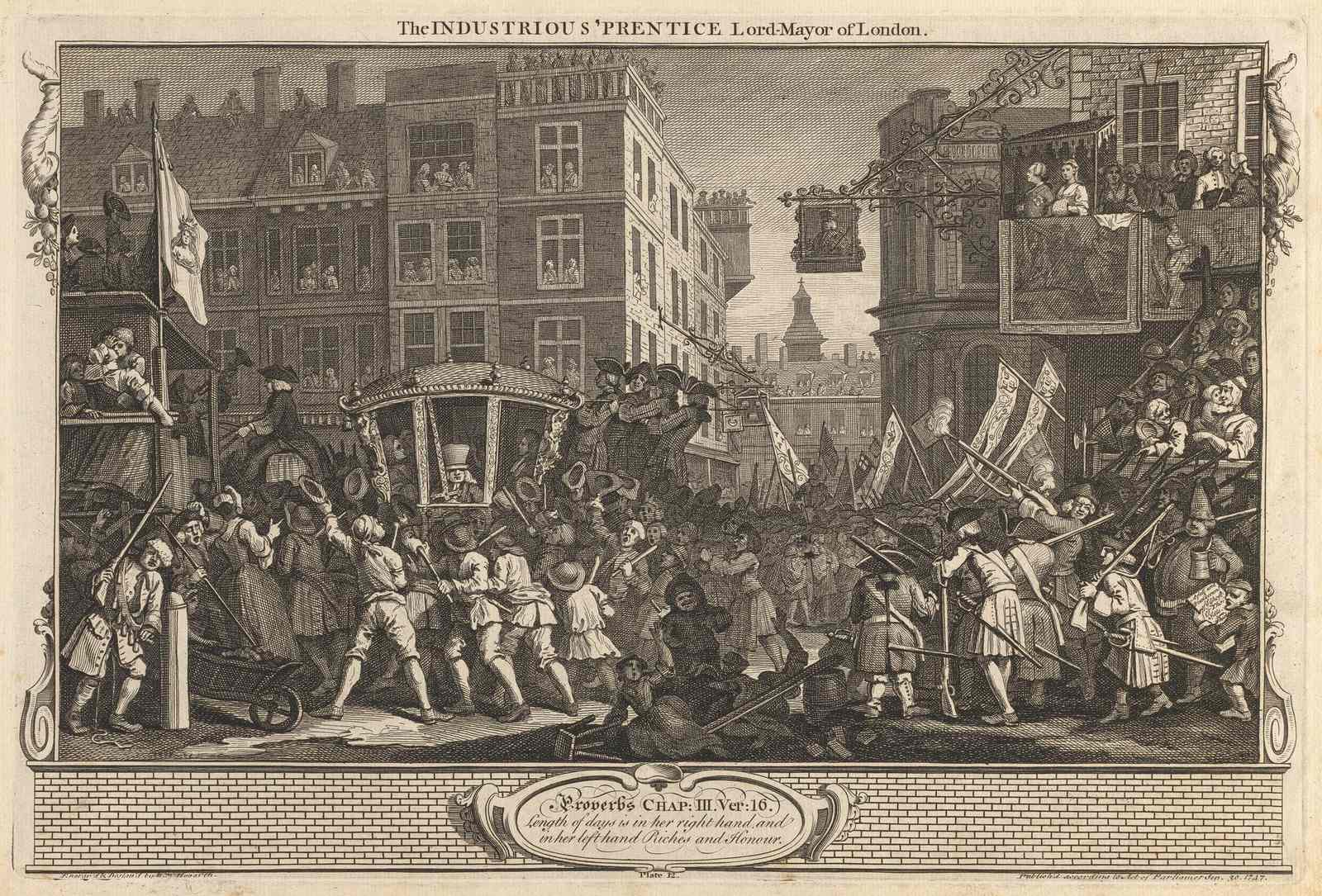 Plate 12, The Industrious ^Prentice Lord Mayor of London