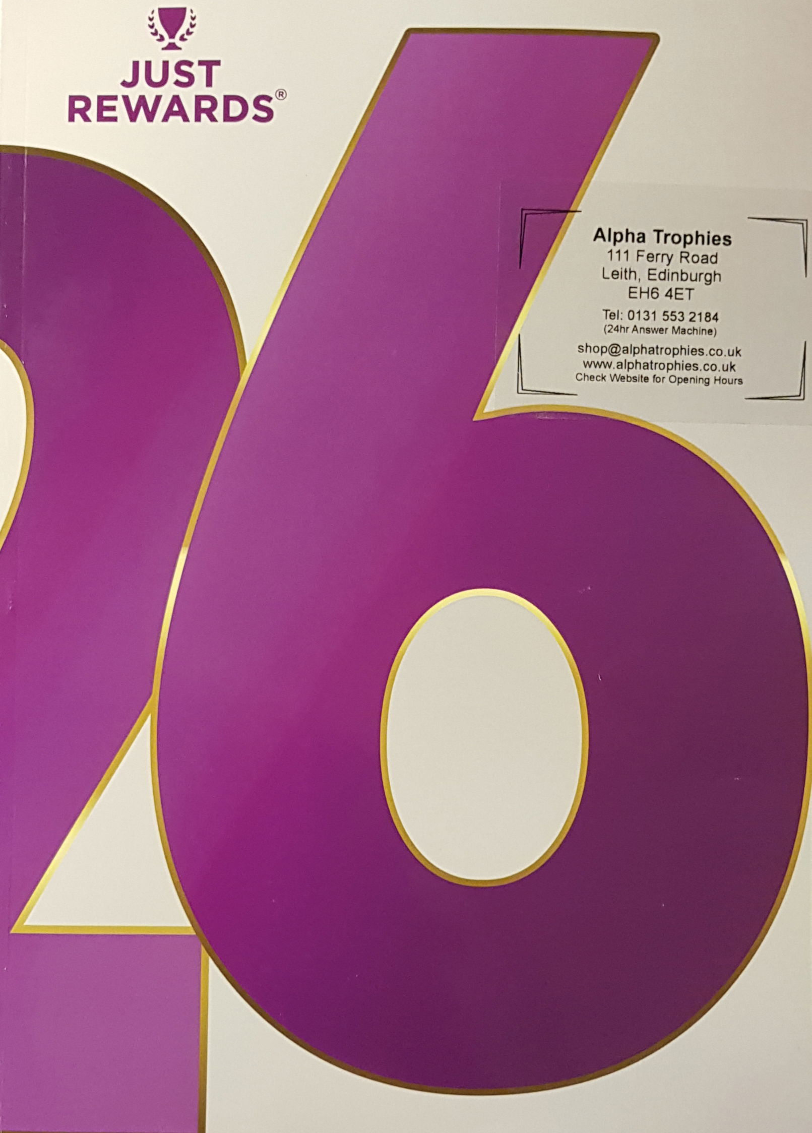 picture of the alpha trophies product catalogue just rewards brochure