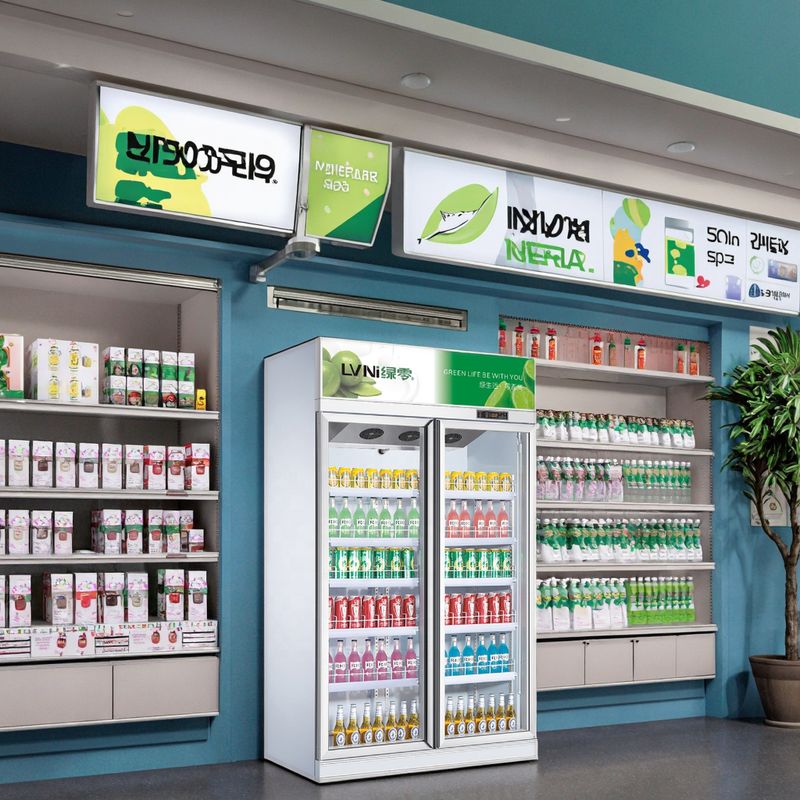 Why are beverage display fridges in supermarkets always brightly lit?
