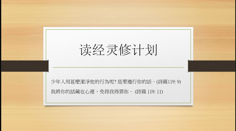 灵修读经计划推动