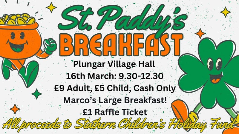St Paddy's Breakfast in the Village Hall