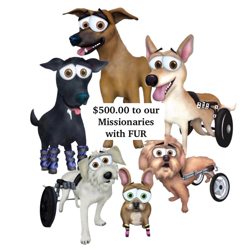 $500 Our Missionaries with Fur "THE UNSTOPPABLES"