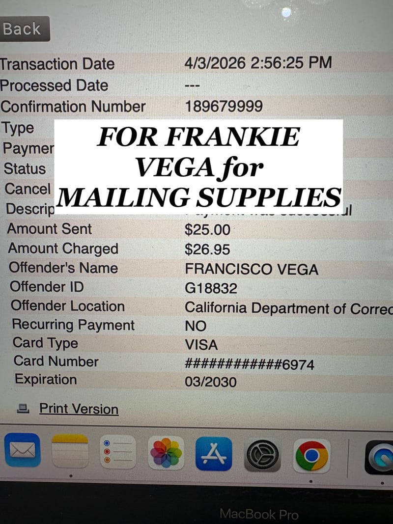 $25.00 PRISON MINISTRY