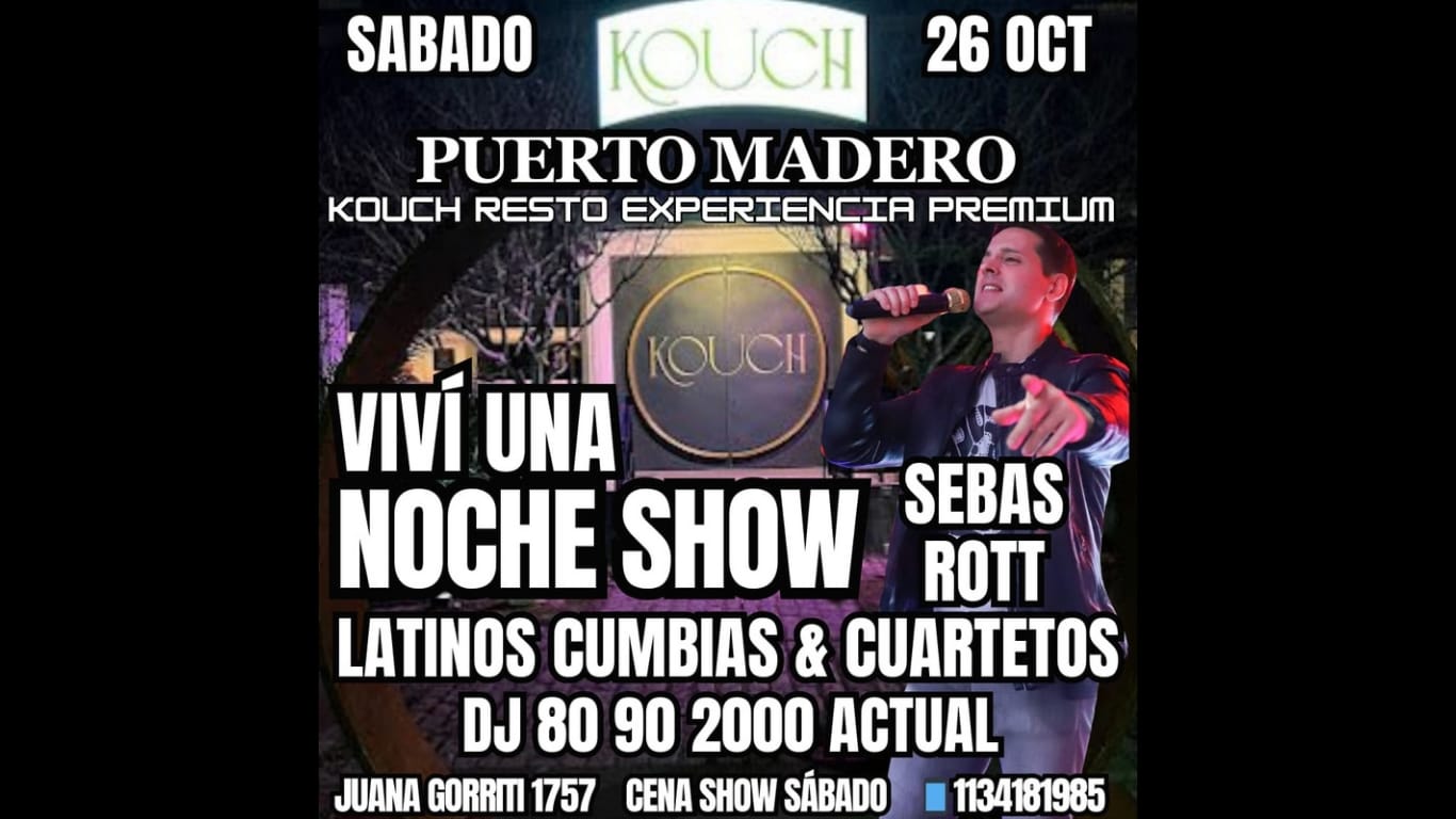 SABADO 2/11 PUERTO MADERO FIESTA HALLOWEEN KOUCH NOCHE SHOW & DJ 80 90 LATINO