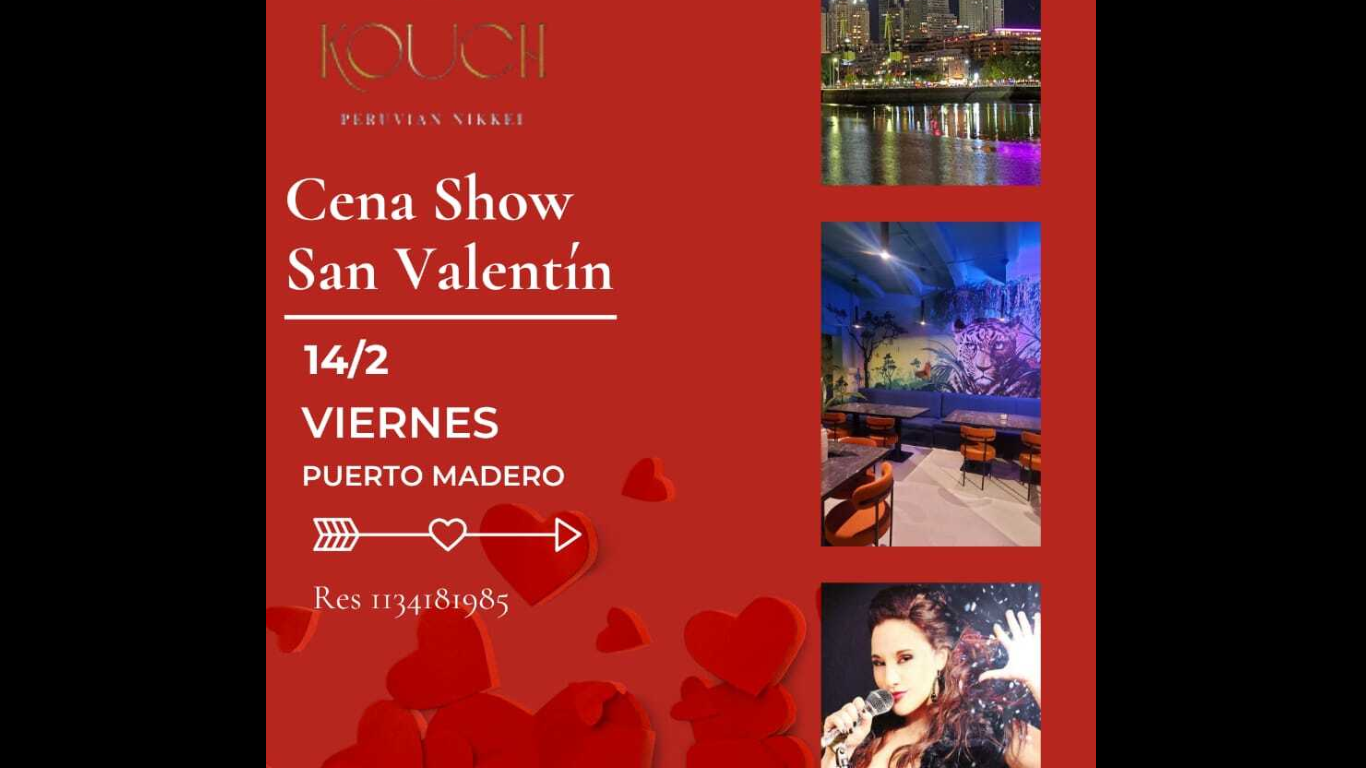 CENA SHOW Latino Melódicos y Bailables en KOUCH PUERTO MADERO