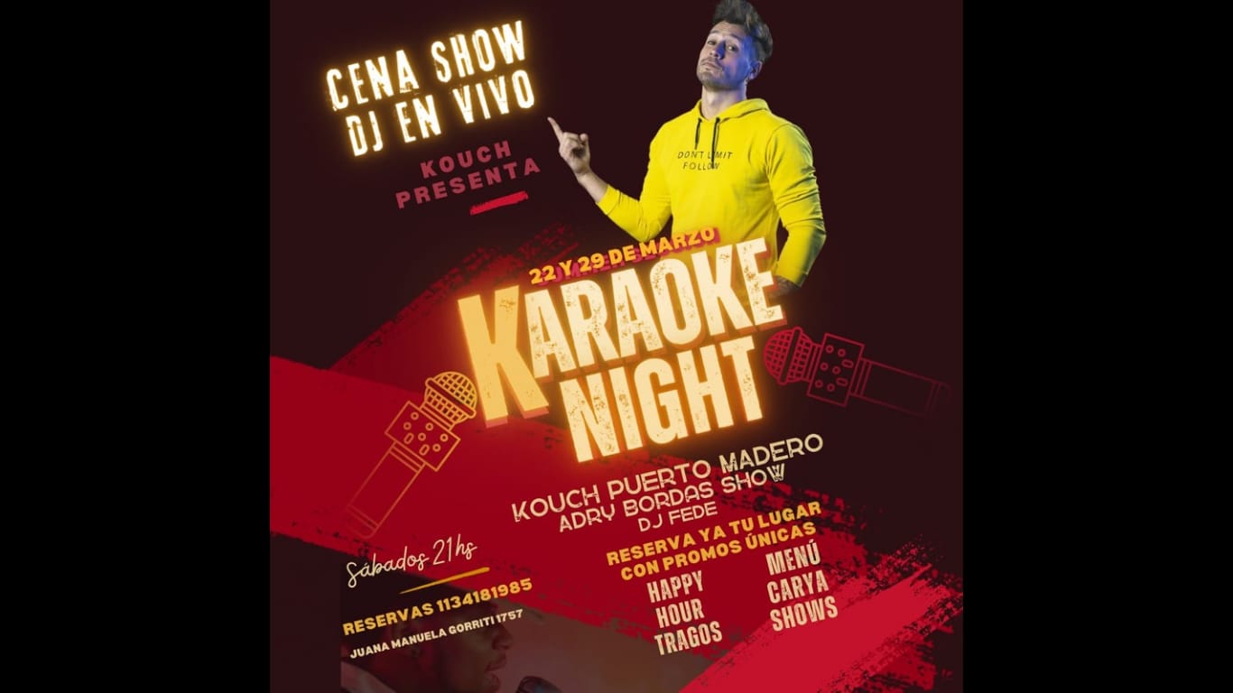 RESTO CON CENA SHOW MUSICAL TRIBUTOS KARAOKE & DJ 80 90 LATINO EN PUERTO MADERO