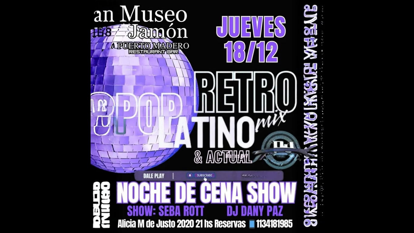 CENA SHOW PUERTO MADERO SABAD0 JUEVES 18/12