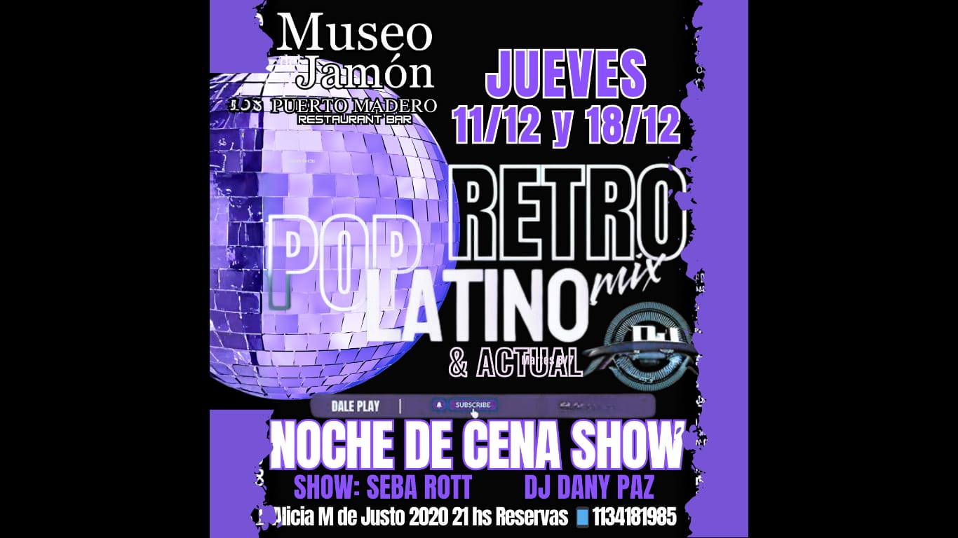 CENA SHOW JUEVES DICIEMBRE 11/12 Y 18/12