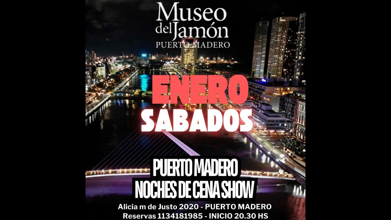 CENA SHOW POP LATINO y TRIBUTOS en PUERTO MADERO SABADOS ENERO