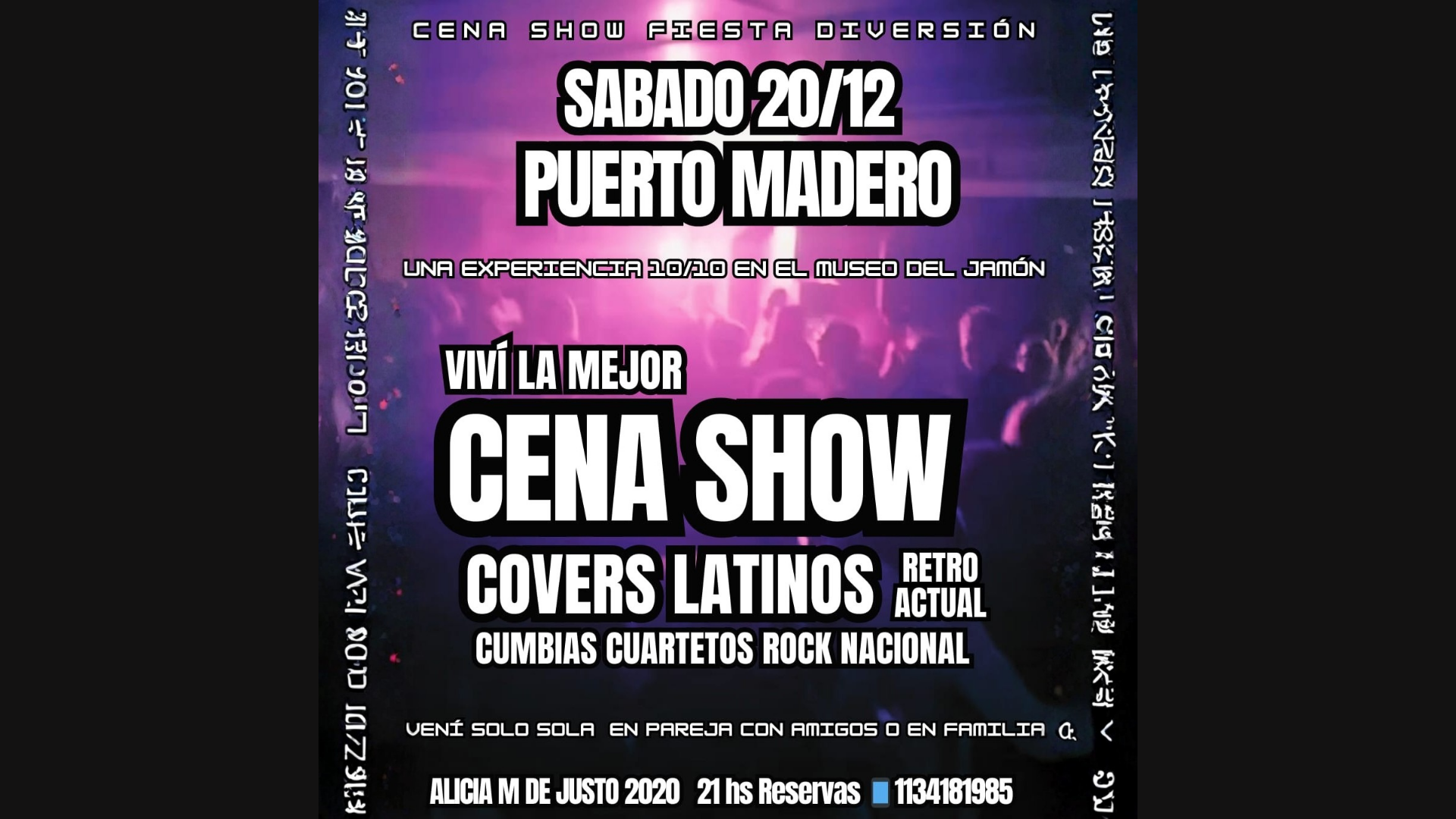 CENA SHOW SABADOS DE DICIEMBRE: 20/12