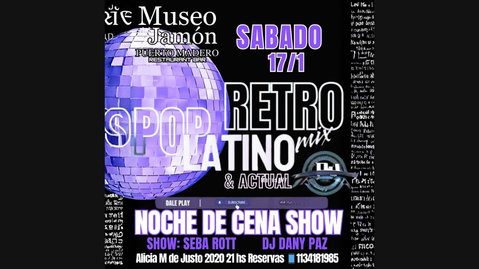 CENA SHOW POP LATINO y TRIBUTOS en PUERTO MADERO SABADO 17/1